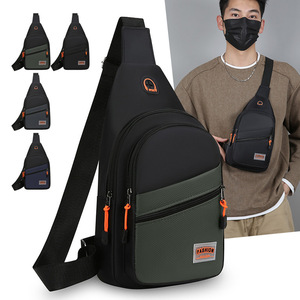 Men's Chest Bag Oxford Cloth Gray Military Green Black Dark Blue Color Blocking Fashionable Everyday Outfits Single Shoulder - Product Image 3