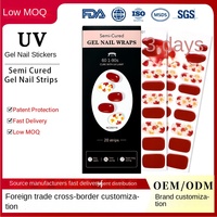 Autocollants pour ongles en gel imperméables, style européen et américain, effet flash UV, semi-cuits, 20 bandes, ciel étoilé, art des ongles du Guangdong