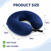 Oreiller de voyage ergonomique en mousse à mémoire de forme Deep Blue, en forme de U, avec support cervical et attache réglable, idéal pour avion et voiture – Ensemble fournisseur