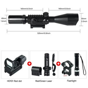 Phạm vi chiến thuật 4-12x50ir tầm xa tầm nhìn màu đỏ và màu xanh lá cây Đèn pin Laser Red Dot kết hợp săn bắn phụ kiện - Product Image 3