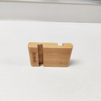 Support de bureau en bambou double face personnalisé avec logo gravé, pour tablette et téléphone portable, idéal pour le salon - Vente en gros usine