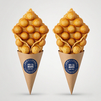 Cône en papier imprimable-Parfait pour les gaufres aux œufs/crêpes, se transforme en support pour crêpes à la crème glacée et gaufres