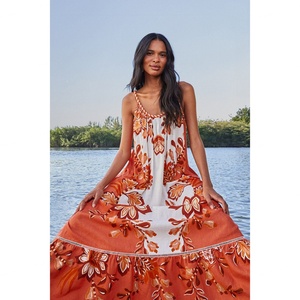 Nuevo Vestido Midi Floral Casual para Vacaciones, Diseño sin Tirantes, Espalda Descubierta, Escote Cruzado, Sexy - Product Image 2