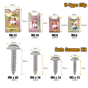 Custom 6/8/10/12 Interior Trim Fasteners Stainless Steel U Clips Nut <b>Screws</b> for Automotive - Product Image 2