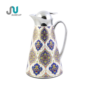Promotion Arabic Coffee Flask Glass Liner Thermos Water Bottle with Lever Button Stopper for Camping