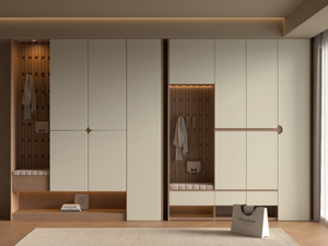 Lussuosa Scarpiera Moderna in Legno per Ingresso di Casa, Soggiorno o Hotel e Ristorante - Product Image 1