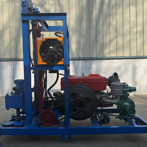 Tragbares Dieselbetriebenes Radmontiertes Brunnenbohrgerät, Kostengünstige Kleine Bohrmaschine mit 220V Motor, Pumpe und Getriebe, Max. 260m - Product Image 2