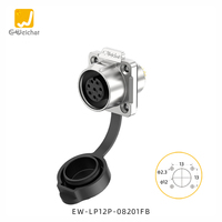 Connecteur étanche mâle/femelle E-Weichat EW-LP12 série tout métal 2-8 broches IP67 PBT pour applications d'alimentation LED 120V/125V