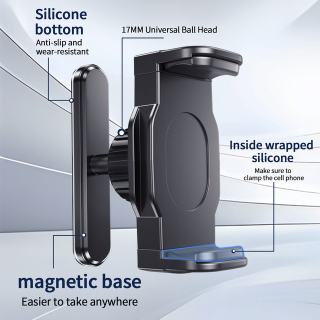 360 Adjustable Magnetic Mount Mobile Phone Bracket with Cup Holder for Gym Use