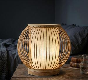 <b>Bamboo</b> <b>Table</b> <b>Lamp</b> Zen Bedside Ambient Lighting Natural Woven Decor Home <b>Lamp</b> OEM Supplier Vietnam Factory - Product Image 6
