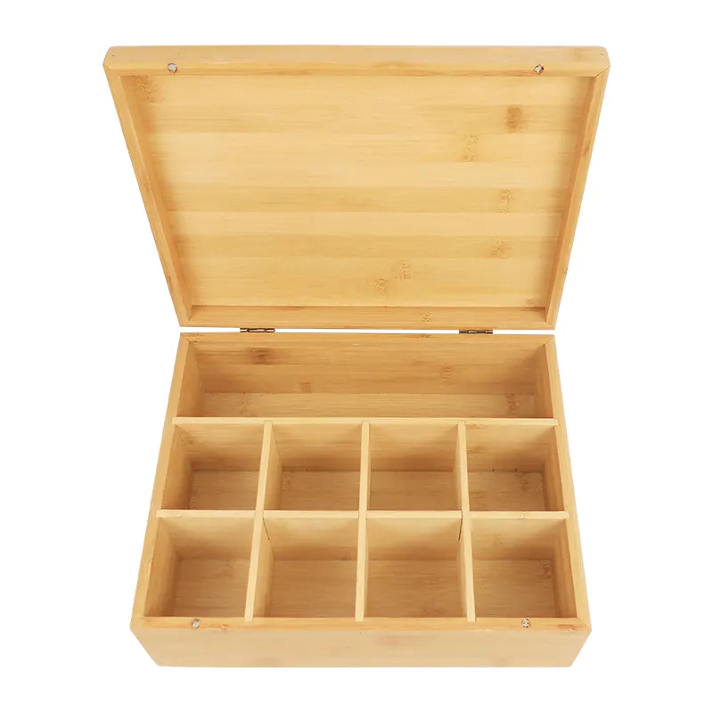 8 scomparti pettorali regolabili scatola da tè in bambù scatola da tè scatola da tè