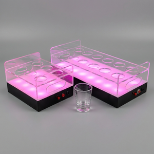 <span class=keywords><strong>Plateau</strong></span> porte-verres à shot en acrylique lumineux à LED rechargeable <span class=keywords><strong>pour</strong></span> service VIP en boîte <span class=keywords><strong>de</strong></span> nuit et bar, avec logo personnalisable et éclairage <span class=keywords><strong>pour</strong></span> bouteilles - Product Image 2
