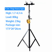 Support de treillis DJ à charge de 90 kg, trépied de levage manuel, support de lampe, barre transversale double couche pour éclairage de surface