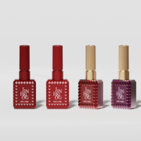 Bouteille en verre carrée vide de 15 ml pour vernis à ongles, personnalisable, en gros, pour cosmétiques et vernis gel