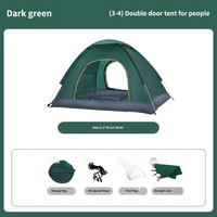 Tente automatique pop-up pour la maison et l'extérieur, avec plusieurs fenêtres, ventilation, résistante au vent, design portable pour pique-nique