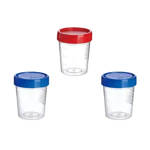 Proveedor médico de plástico, estériles para muestras vasos desechables, contenedor colector, taza de muestreo de orina y heces