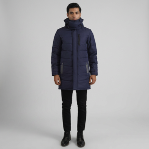 Chaqueta Cortavientos Impermeable con Capucha y Cuello Alto, Color Azul Moore, Personalizada al por Mayor para Hombre y Mujer, de Lona de Algodón - Product Image 1