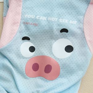 เสื้อผ้าสุนัขสำหรับฤดูร้อน แบบสี่ขา ผ้าไหมน้ำแข็ง ระบายความร้อน พร้อมห่วงคล้องสายจูง ลดความร้อน สีฟ้าและชมพู ลายสัตว์น่ารัก - Product Image 3