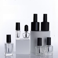 Vente en gros de flacons en verre transparents vides pour cosmétiques et vernis à ongles de 5 ml, 6 ml, 10 ml, 15 ml avec bouchon à pinceau et impression sérigraphique