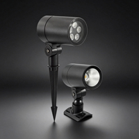Projecteur LED d'extérieur moderne en aluminium étanche IP65, 24/60 faisceaux réglables, double fixation pour allées de villa