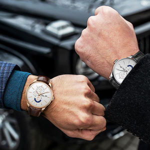 로비니 16066 남성 손목 시계 도매 브랜드 정품 가죽 오토매틱 손목 시계 중국 상하이 남성용 4가지 색상 - Product Image 2