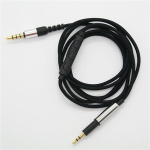 Cable de audio de 3,5 mm a 2,5 mm con micrófono de 120 cm trenzado negro para dispositivos digitales - Product Image 2