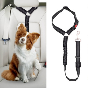 Fábrica al por mayor seguridad resistente duradero retráctil ajustable Bungee Nylon perro mascota vehículo coche cinturones de seguridad cinturón de correa de asiento - Product Image 1