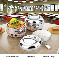 Boîte à bento isotherme Apple en acier inoxydable double couche, couvercles sans BPA, compartiments épaissis pour étudiants, réchauffable, pour enfants