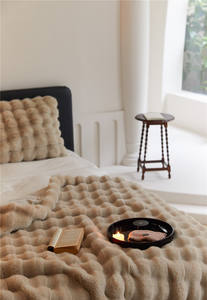 Chăn lông giả thỏ mềm mại siêu ấm áp mùa đông, thiết kế hiện đại, bán chạy, làm quà tặng trang trí nhà cửa - Product Image 3