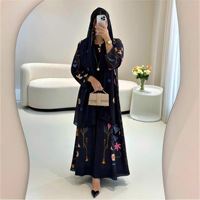 Ensemble deux pièces en gros pour le Ramadan et l'Aïd – Mode orientale musulmane : Cardigan imprimé, robe, veste décontractée arabe avec foulard