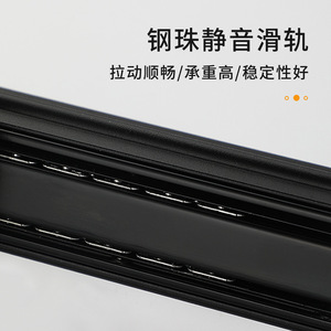 Clothing Organizer Telescopic <b>Clothes</b> Rod Black Hook Type Wardrobe <b>Storage</b> Rail Rectangle Shape Y04CP - Product Image 4