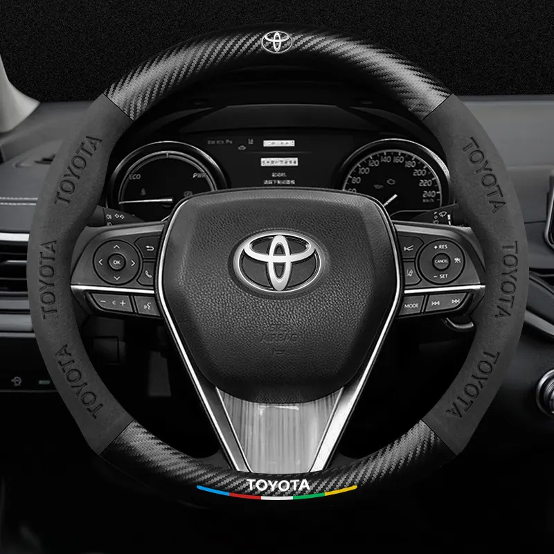 For Toyota steering wheel cover leather Highlander Camry Corolla Overbearing Asia Dragon Reiz Rayling custom logo
