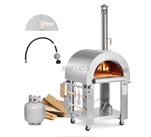 Horno de pizza portátil para exteriores, de leña, con chimenea <span class=keywords><strong>y</strong></span> soporte, para jardín, camping, fiestas <span class=keywords><strong>y</strong></span> cocina. - Product Image 3