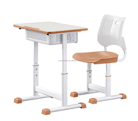 Ensemble de bureau et de chaise d'étudiant moderne réglable en plastique ergonomique pour les meubles de salle de classe