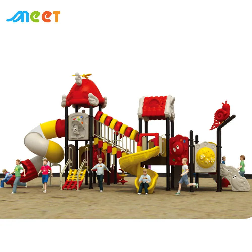 Avventura all'aperto parco divertimenti in plastica all'aperto giocattoli in plastica per bambini slide set attira il divertimento del parco