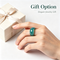 Bague Donut en Jadeite Bleu Glacé avec Vert Flottant, Pendentif en Jade Naturel Type A, Bijou pour Hommes et Femmes, Cadeau