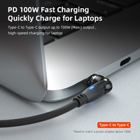 PD 100W C à C Câble magnétique rotatif à 540 degrés Câble en nylon de transfert de données à charge rapide pour ordinateur portable et téléphones 6 en 1