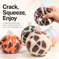 Vente en gros de jouets en TPR faits à la main en forme de boule de chocolat, avec coque croustillante et cirée, doux à presser, anti-stress, pour adultes, cadeau de décompression