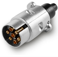 Connecteur circulaire 7 broches/places pour remorque, contact plaqué laiton, adaptateur de prise de remorque électronique pour camions, VR, voitures, bateaux, tracteurs