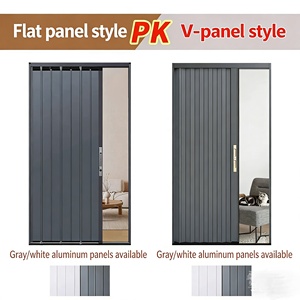 Современная складная дверь из алюминиевого сплава со скрытым монтажом, противопожарная раздвижная дверь с готовой отделкой для использования во дворах - Product Image 2