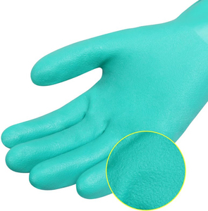 Guantes de Seguridad Industriales Resistentes a Químicos, Certificación EN374 CE, 33 cm, Color Verde, con Resistencia a la Abrasión Nivel 4 EN388 - Product Image 5