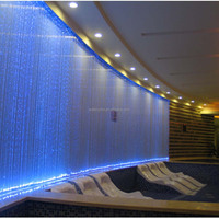 Fontaine murale LED moderne et élégante pour intérieur/extérieur, rideau d'eau numérique, décoration métallique, cascade sur pied pour jardin
