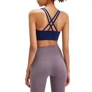 Atacado Fábrica Top Yoga Sports Bra Voltar Super Comfort Quick Dry Sexy Fitness Plain Color Supportive Sport Bra