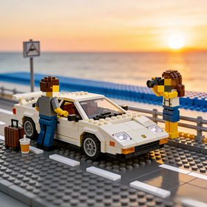 Ensemble de blocs de construction en plastique DIY personnalisé pour scène urbaine de supercar, pour exposition et cadeau pour adultes - Product Image 3