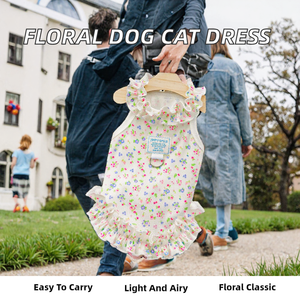 Robe pour animaux <span class=keywords><strong>de</strong></span> compagnie élégante et simple à volants floraux, en polyester respirant, <span class=keywords><strong>jupe</strong></span> <span class=keywords><strong>de</strong></span> princesse pour chiens et chats, vêtements <span class=keywords><strong>de</strong></span> printemps et d'été - Product Image 3