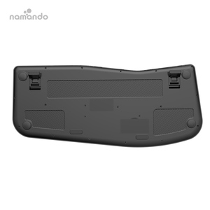 Clavier ergonomique sans fil à double mode avec fonction 2.4G et BT1, compatible avec les systèmes <span class=keywords><strong>Windows</strong></span> 10 et <span class=keywords><strong>Mac</strong></span> <span class=keywords><strong>OS</strong></span> <span class=keywords><strong>X</strong></span>, disposition française - Product Image 2
