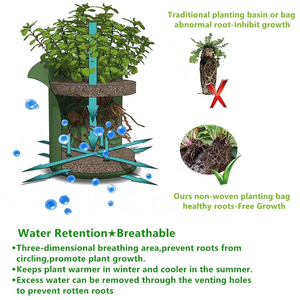 Sacs de culture en feutre respirant pour plantes d'intérieur et d'extérieur, pochettes pour semis pour usage en jardin - Product Image 4