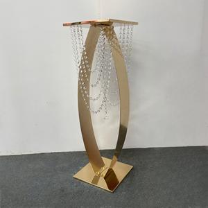 Support à fleurs de table de mariage LANJO, style moderne et luxueux, en or, de haute qualité, en fer durable. - Product Image 6