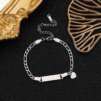 Pulsera Unisex de Acero Inoxidable con Baño de Oro de 18K, Placa Curva Grabable, Ajustable, Regalo de Aniversario, Joyería de Moda, Superventas