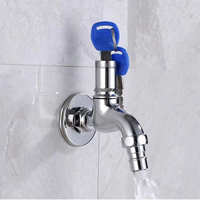 Robinet extérieur antivol en aluminium avec poignée et valve en céramique pour lavabo, idéal pour la maison et les locations de machines à laver